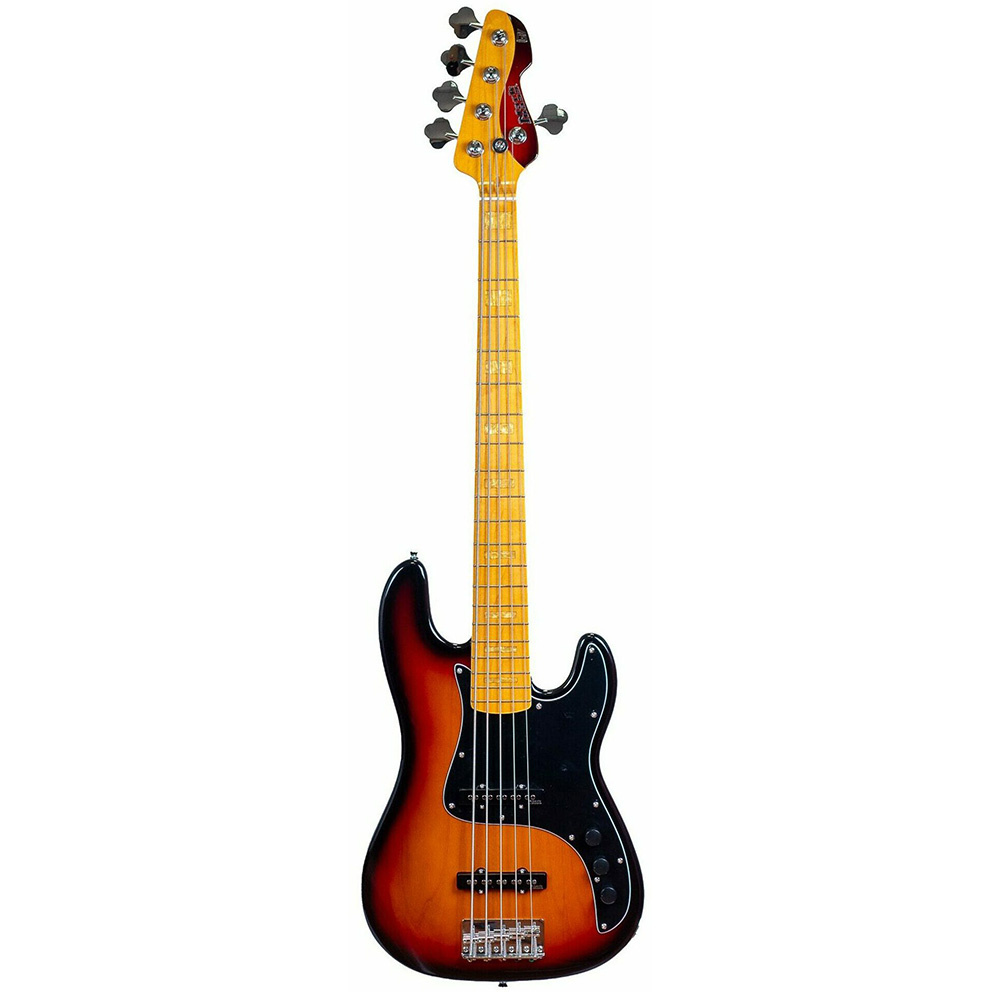 Markbass MB GV 5 Gloxy Serisi Akçaağaç Klavye 3-Ton Sunburst 5 Telli Bas Gitar